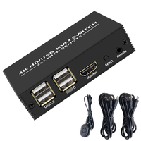 2 Port HDMI KVM Switch 2x1 4K HDMI USB Switch Selector 2 In 1 Out with Desktop Controller Sharing Monitor USB 2.0 Mouse Keyboard