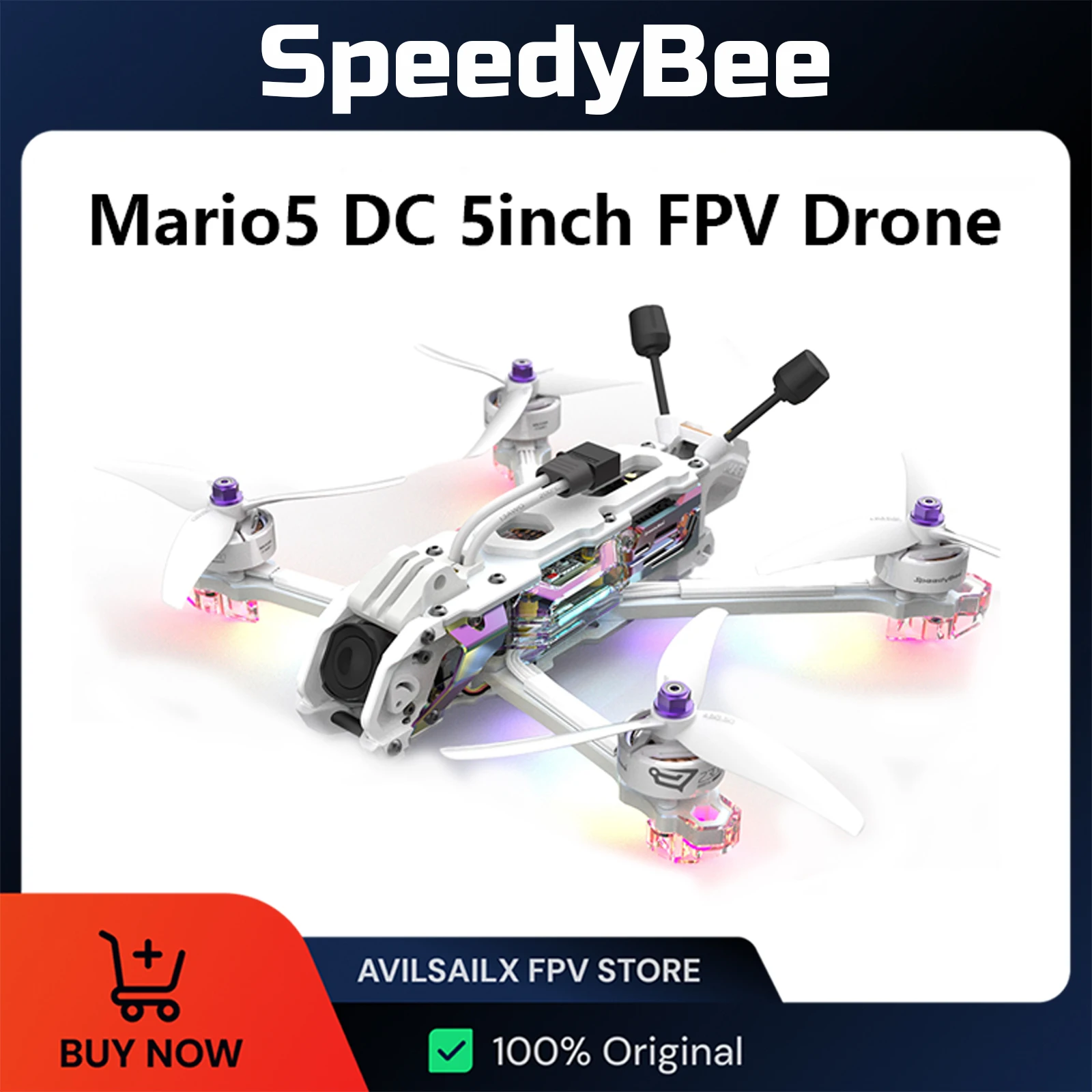 SpeedyBee Mario5 DC 5inch FPV Drone Upgraded O4 Air Unit Pro Power Kit PNP With Wide Angle Lens 4K Camera