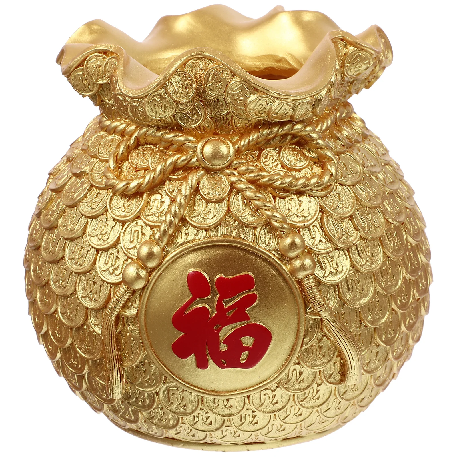 

1pcs Money Bag Decor Resin Dried Flower Vase For Desktop Home Decor Modern Chinese Style Luck Vase Tabletop Ornament Farmhouse