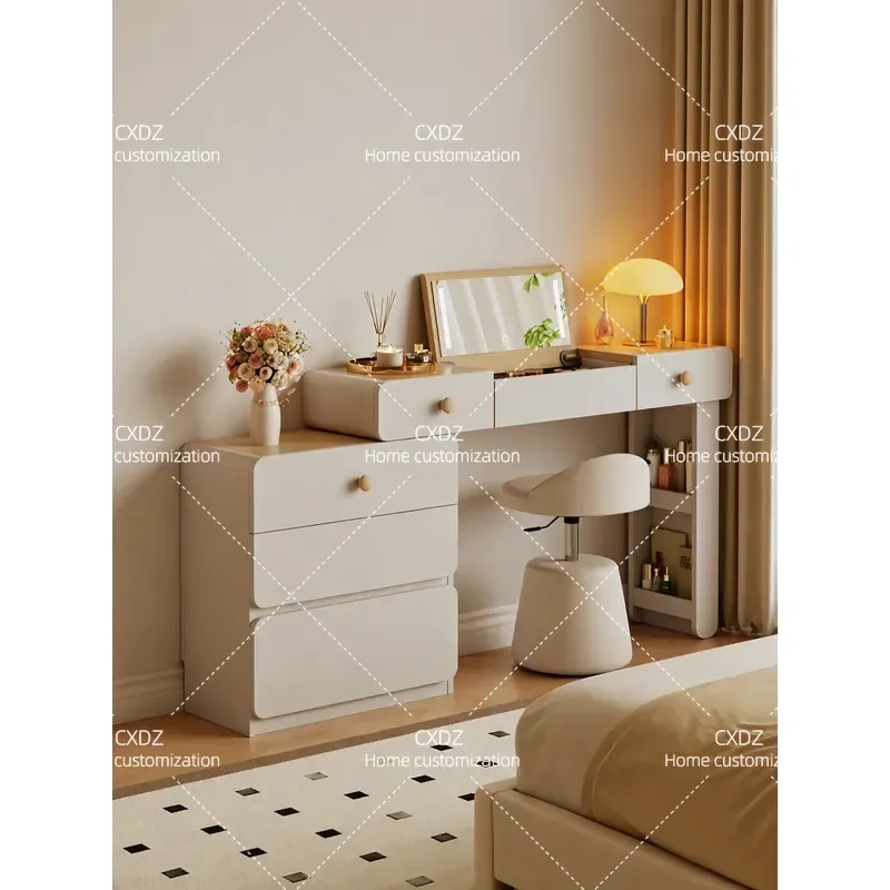 Small apartment dresser bedside table integrated 30cm modern cream style household bedroom chest with lock 2026 new