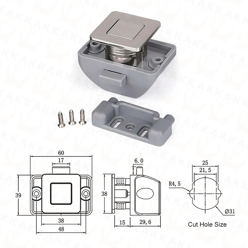KAK 10 stks Camper Auto Push Lock RV Caravan Boot Motor Thuis Kast Lade Klink Knop Sloten Keyless Meubels deurslot Hardware