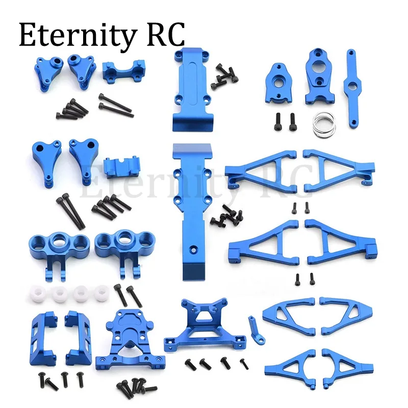 Logam Upgrade Bagian Poros Pembawa Lengan Buku Jari Suspensi Lengan Skidplate Poros untuk 1/16 Traxxas Slash Summit E-revo Akses