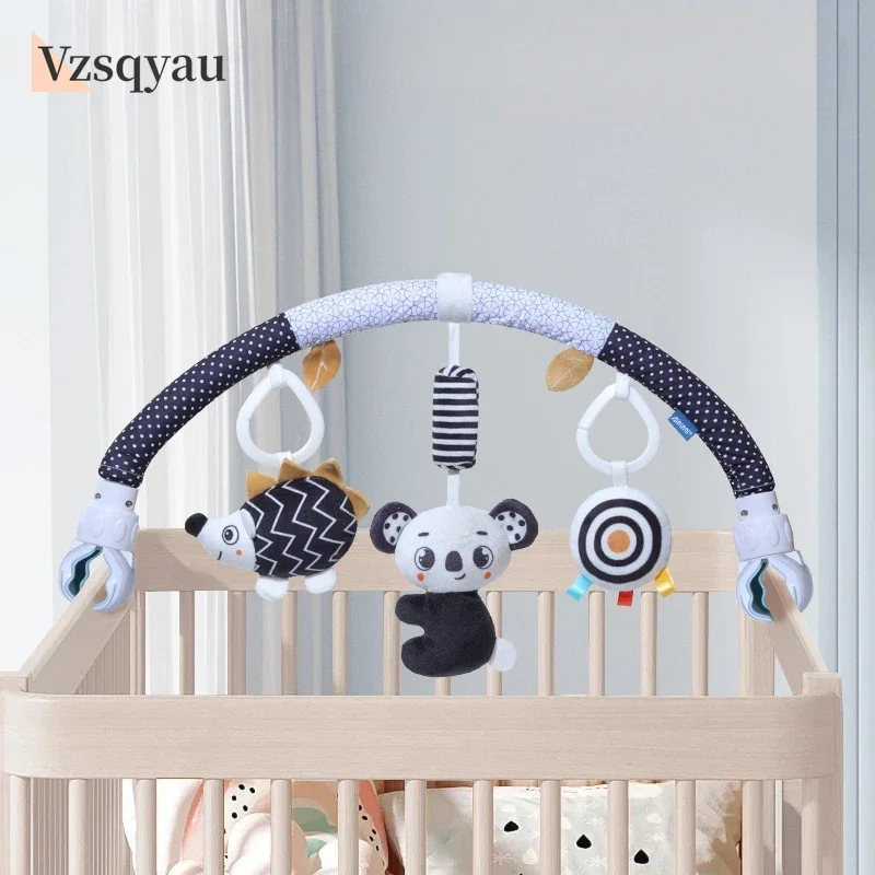 Infant Baby Stroller Arch Toy Play Bar Fun Newborns Sensory Activity Adjustable for Bouncers and Car Safe Seat Bed Hanging Toys