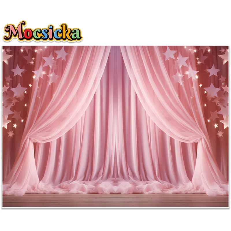 Mehofond Photography Background Pink Star Balloon Love Heart Kids Birthday Cake Smach Portrait Decor Backdrop Photo Studio