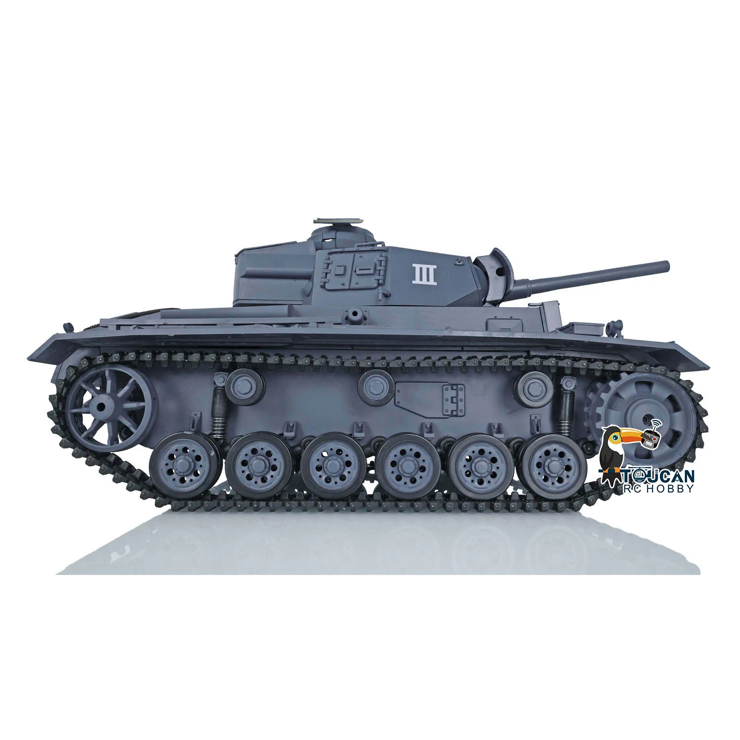 US Stock 1/16 Scale 2.4G HENG LONG 7.0 Plastic Panzer III L RTR Gift Remote Control Tank Model 3848 Machine Gun Sound Toy