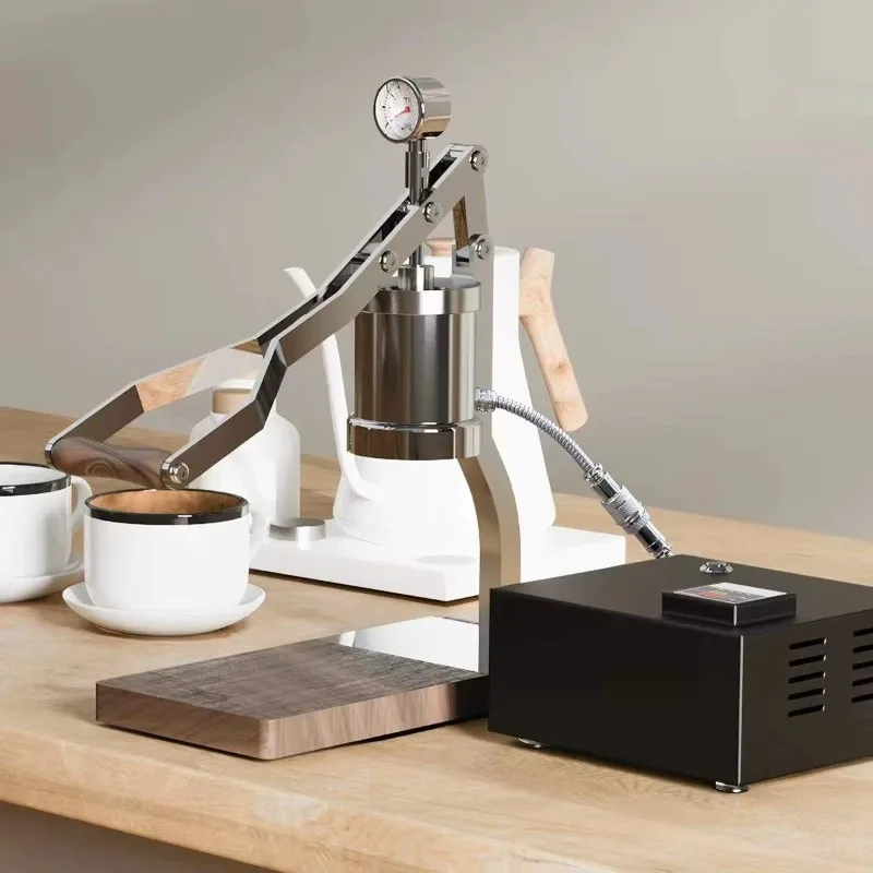 New 2 Generation Classic Wooden Base Semi-automatic Manual Control Stainless Steel Body Espresso Coffee Machine