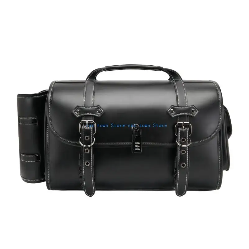 

RXJE Motorcycle PU Tail Trunk Motorbike Suitcase Toolbox Luggage Container Saddlebag