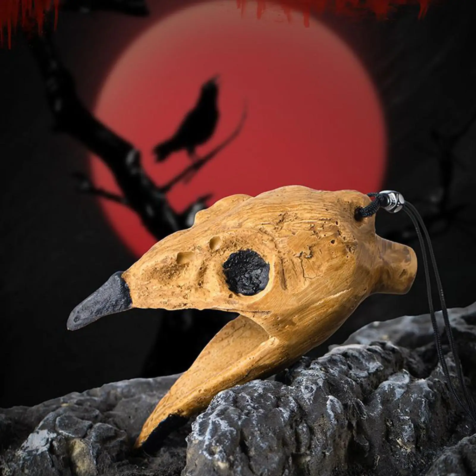 Aztec Raven Death Whistle, Gothic Horror Sound Maker For Halloween Party Supplies, Stress Relief Toy For Adults & Kids drop ship