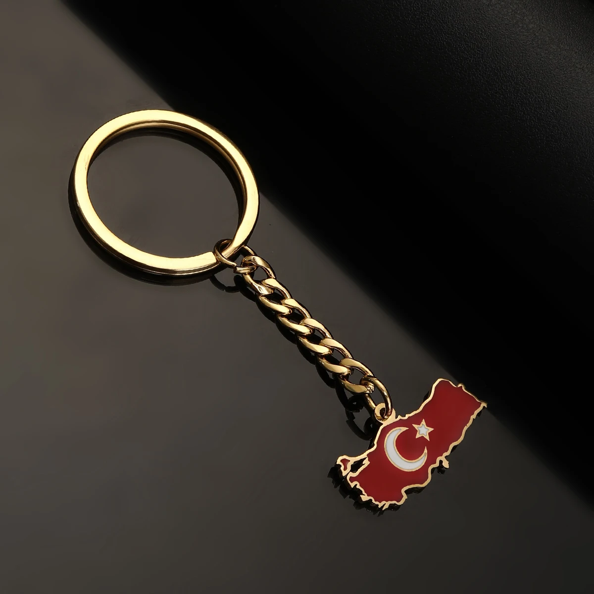 Stainless Steel Turkey Map Flag Keychain Women Turkish Jewelry Turkiye Cumhuriyeti