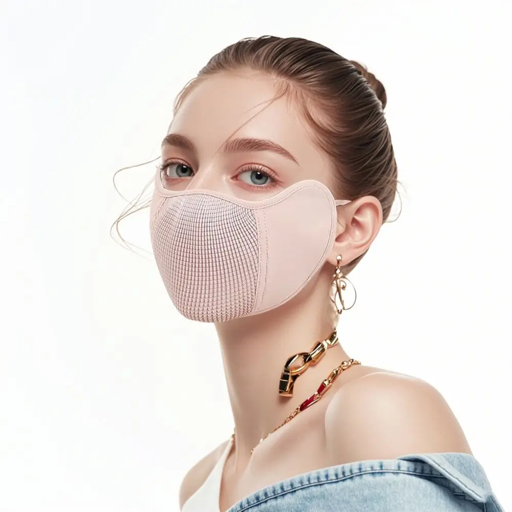 قناع الوجه UPF200+ قناع الحرير الجليدي للحماية من الأشعة فوق البنفسجية وغطاء الوجه الواقي من الشمس بلون سادة قناع جيني للوجه الصيفي الرياضي