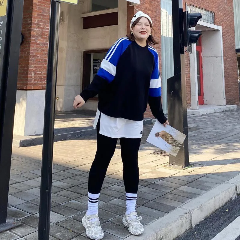 Women's High Waist Short Skirt T-Shirt Hoodie Inner Wear Bottom Covering Fake Two-Piece Layering Korean Style Commute Pure Color