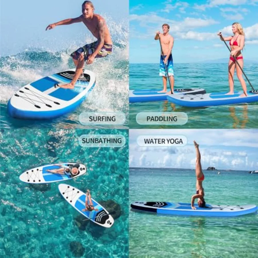 Inflatable SUP Board Accessories Carry Bag: PVC Material, Blue/Gray, Wide Stance Stability and Non-Slip Deck for Youth Adult Su