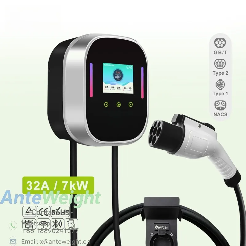 ZenCar 7kW 32A GB/T Wallbox EV Charging Station WiFi APP OCPP Remote Control Home Use