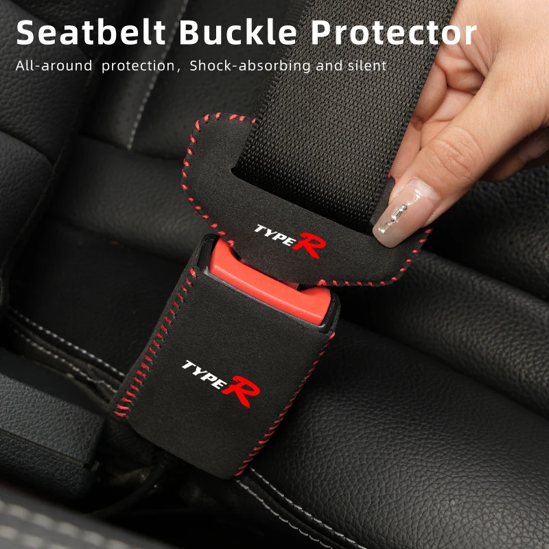 Car Seat Belt Buckle Clip Protector Cover Accessories For Honda Type R Mugen Power Civic 4d 10th Gen 8th CRV City Accord Hrv