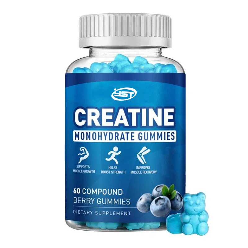 

60 pieces of creatine gummies containing hydrates, men and women's strength, endurance, muscle immediate creatine