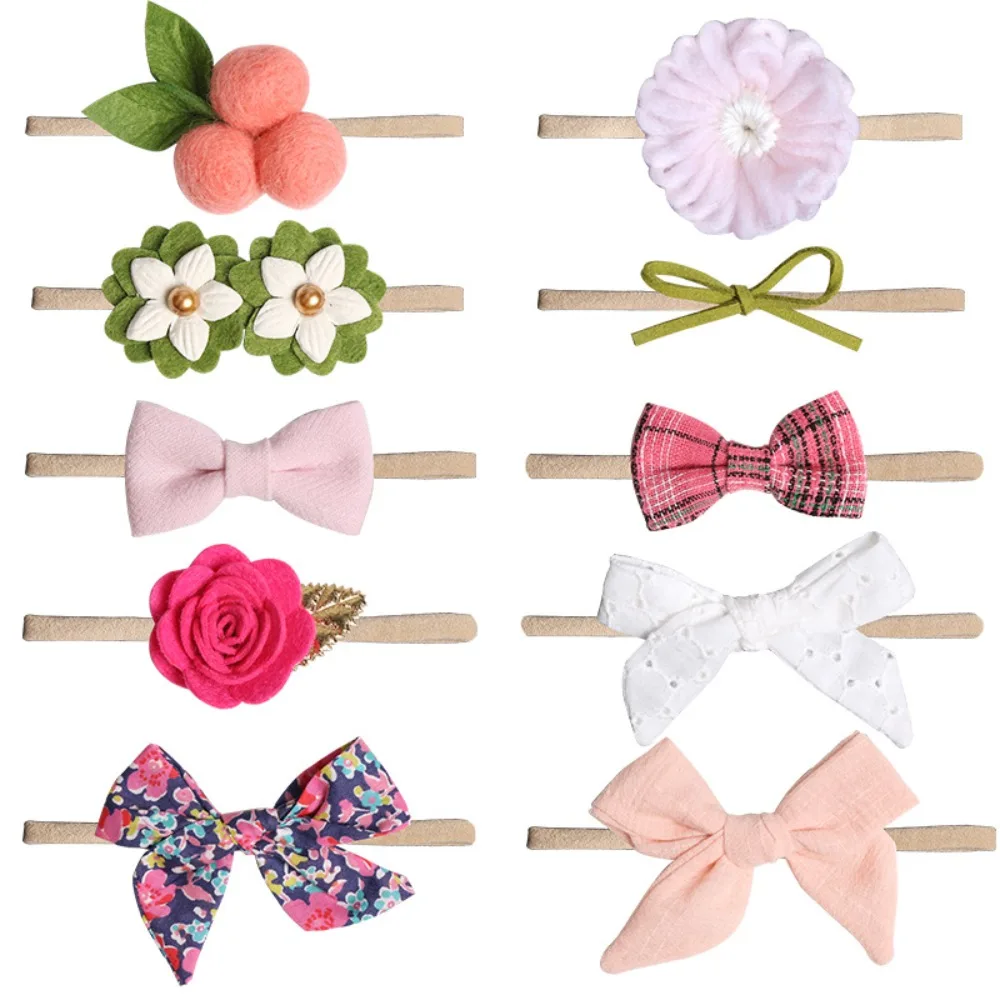 

Bowknot Headband Baby Headwear Soft Hair Accessory Sweet Elastic Baby Headband Garland Flower Hairband Newborn Photography Prop