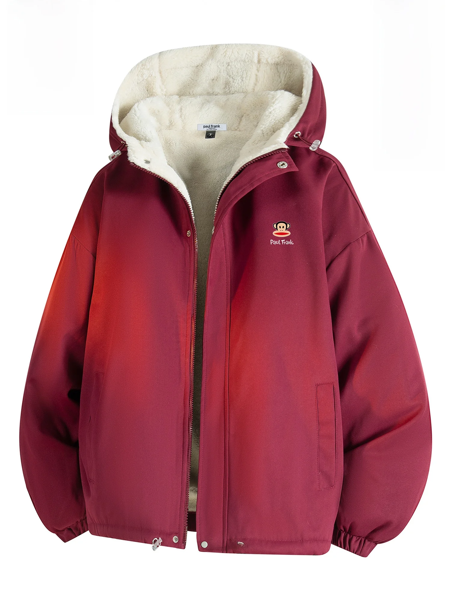 

PaulFrank Heavyweight Hooded Jaet Men's Winter Fce Lined Thiened Workwear Coat Youth ular Loose Fit Polyester Fiber