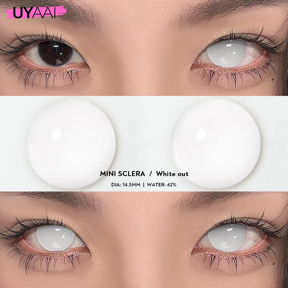 UYAAI 1 Paar Cosplay Multicontacts für Augen, weiße farbige Linsen, Anime-Vampir-rote Linsen, schwarze Linsen für Halloween, lila Linse – Detail 11