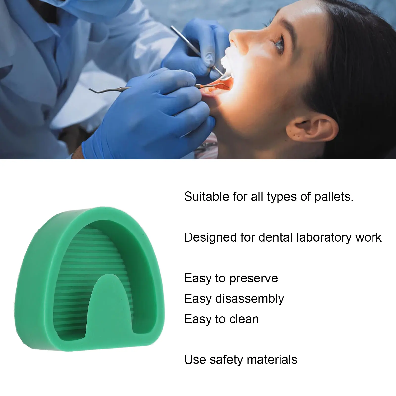 Green Dental Material Gypsum Base Silicone Dental Plaster Model Base Molds Dental Model Simply Disassemble for Dental Lab Clinic