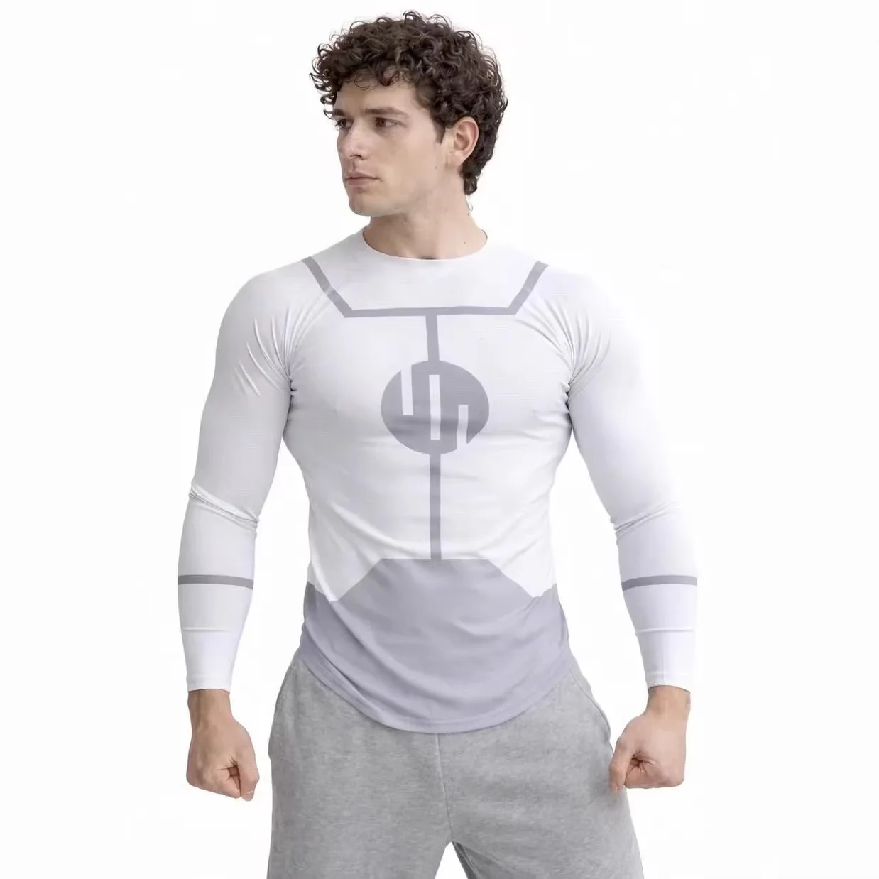 T-shirt à manches longues col rond imprimé 3D Invincible, haut séchage rapide, costume de cosplay