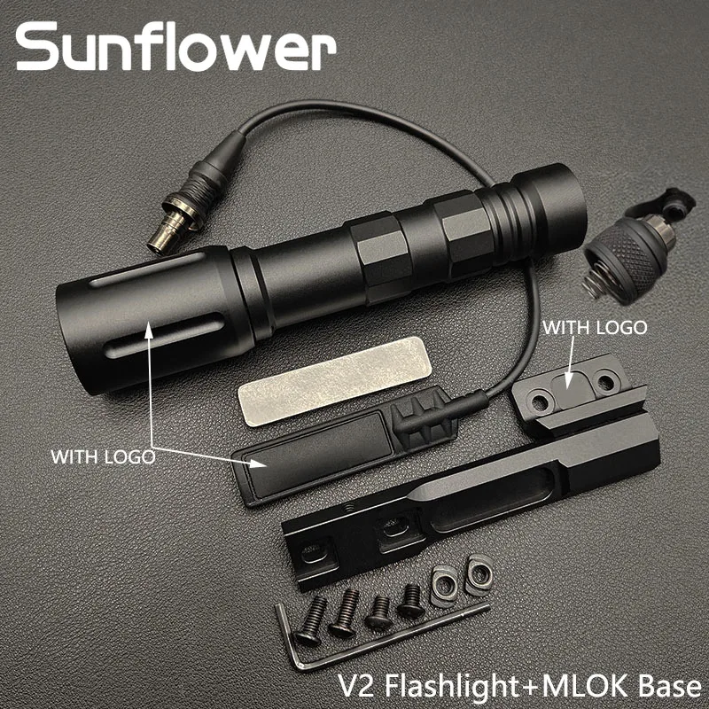 

Tactic Metal plhV2 Flashlight 1000 Lumen Scout Light Airsoft Hunting Weapon Torch with Momentary Switch and Mlok/20MM Base