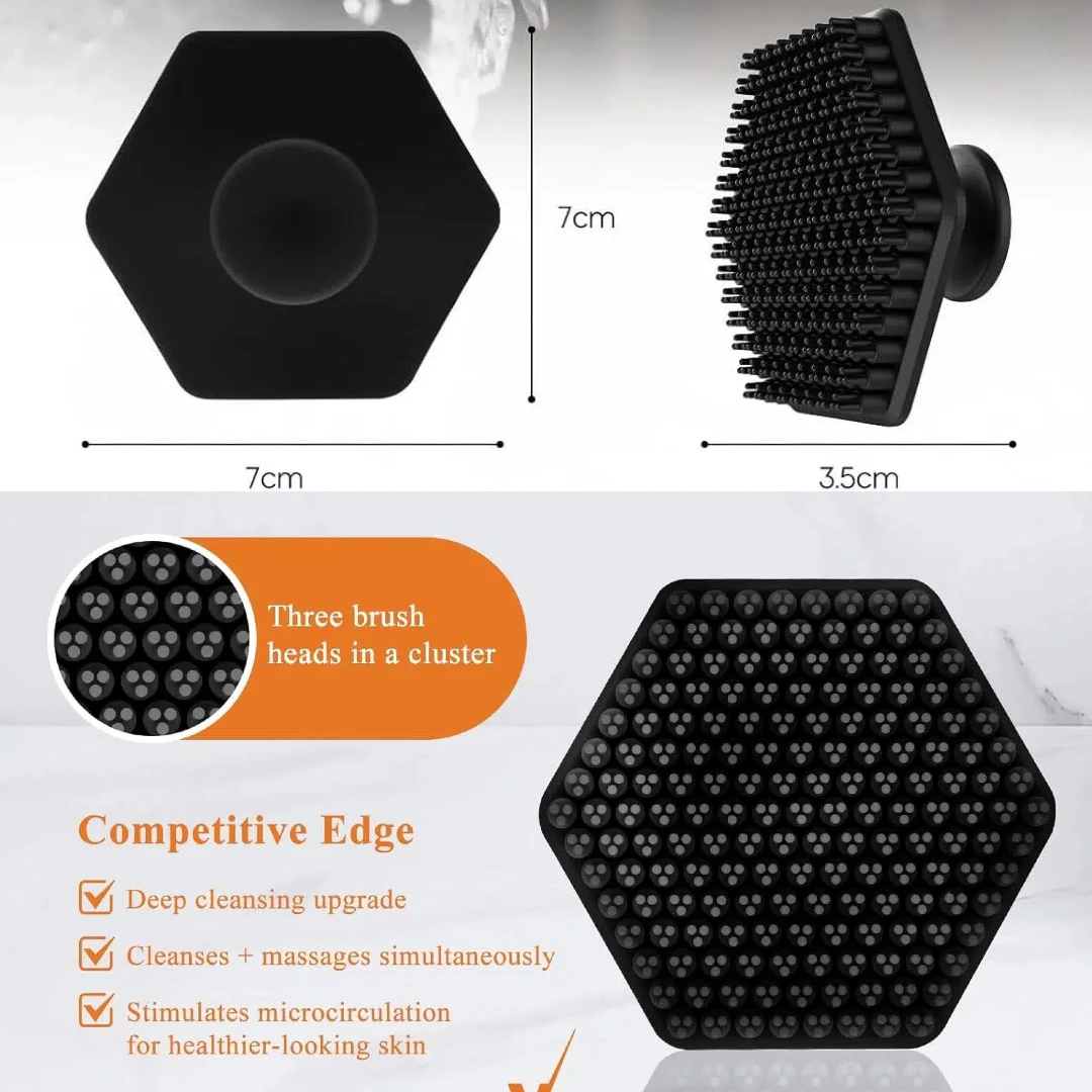 منظف الوجه من السيليكون، وسادة مقشرة لطيفة ومدلك لتنظيف الوجه، فرشاة غسيل الوجه من السيليكون تزيل الجلد الميت والجاف #5