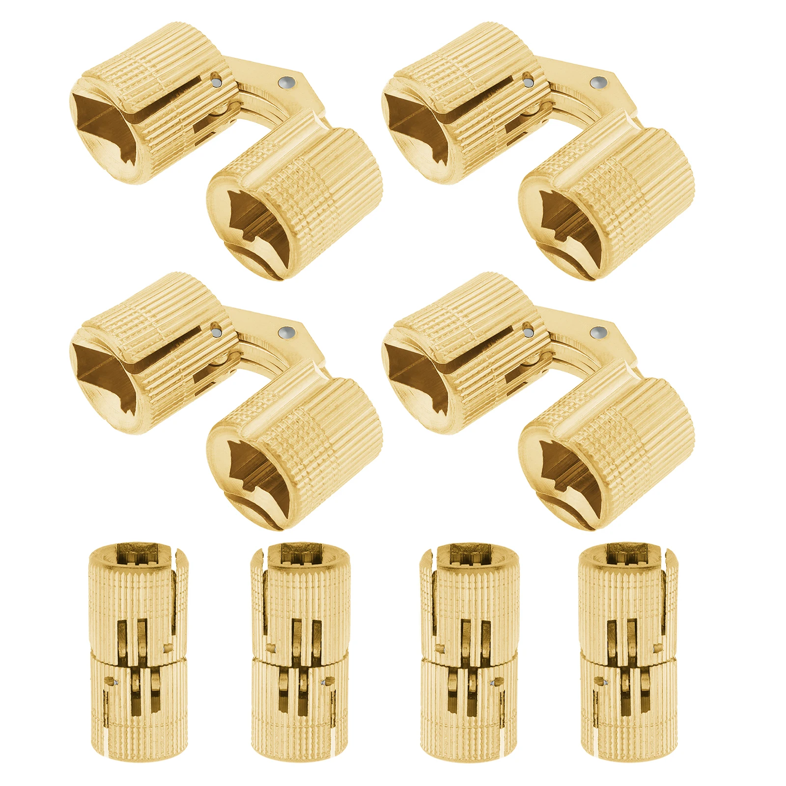 8pcs 16mm Hidden Barrel Hinges for DIY Jewelry Box / Invisible Doors / Cabinets with 180 Degree Opening Angle, Furniture Hinges