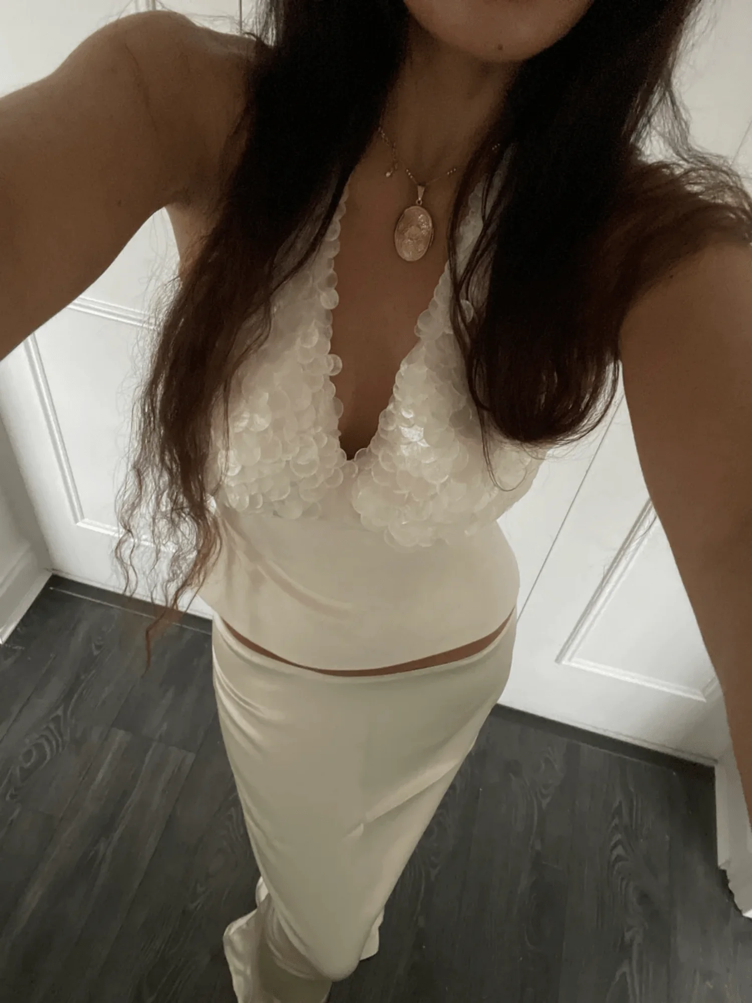 

Women Sequin Sleeveless Halter Top V-Neck Backless Sparkly Party Rave Going Out Top