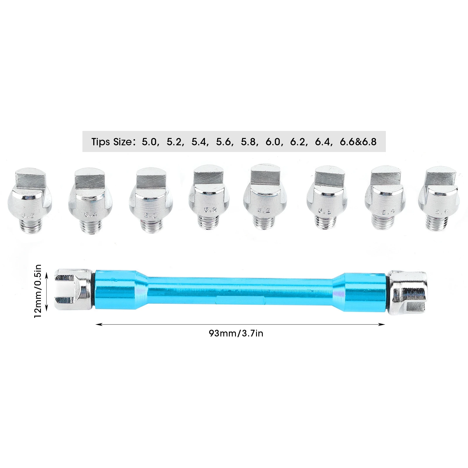 Kunci Pas Jari-jari Ujung Keras Sepeda Motor Kunci Pas Jari-jari Sepeda Motor Set Kunci Pas CNC 5.0 ‐ 6.8 Panjang 93Mm/3,7 Inci untuk Sebagian Besar Sepeda Motor