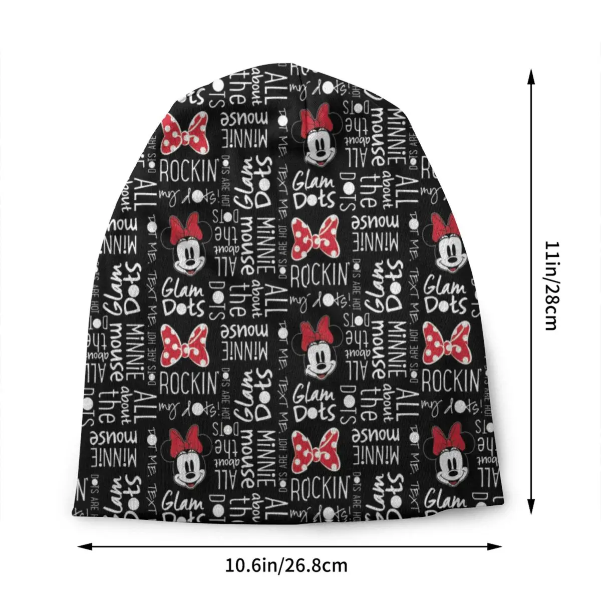 Custom Minnie Mouse Beanie Cap Unisex Winter Warm Bonnet Homme Knit Hats Fashion Outdoor Ski Skullies Beanies Hats For Men Women