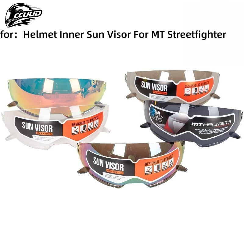 Applicable To MT Street Fighter Helmet with Built-in Lenses. Available in Various Colors