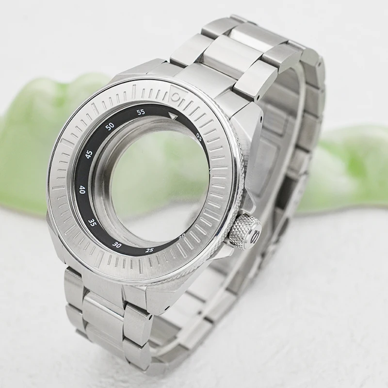 Samurai King Watch Case and Strap Set Sapphire Glass Clear Back with NH35 NH36 4R35 7S26 Movement Compatible Watch Cases