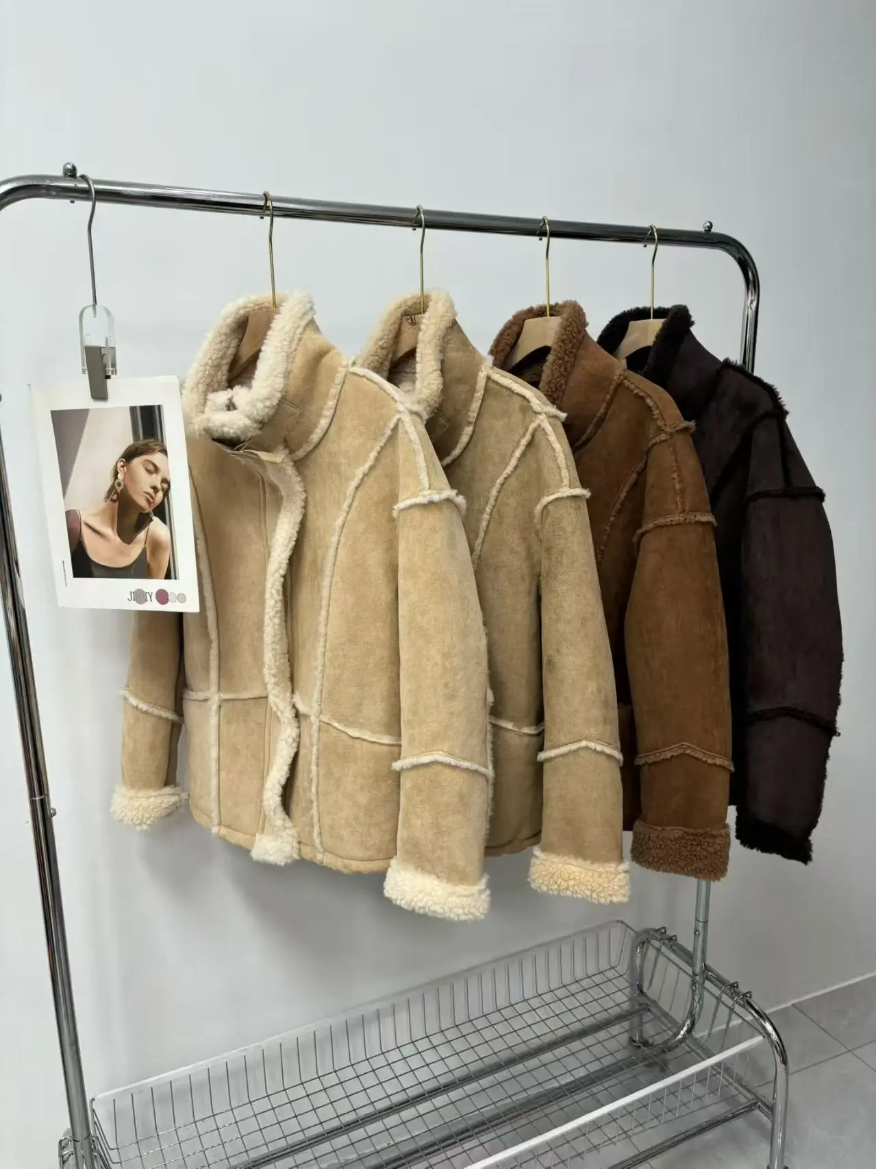 Casaco de pele feminino 2025 nova moda coreana grosso quente lã jaquetas dupla face roupas outwear