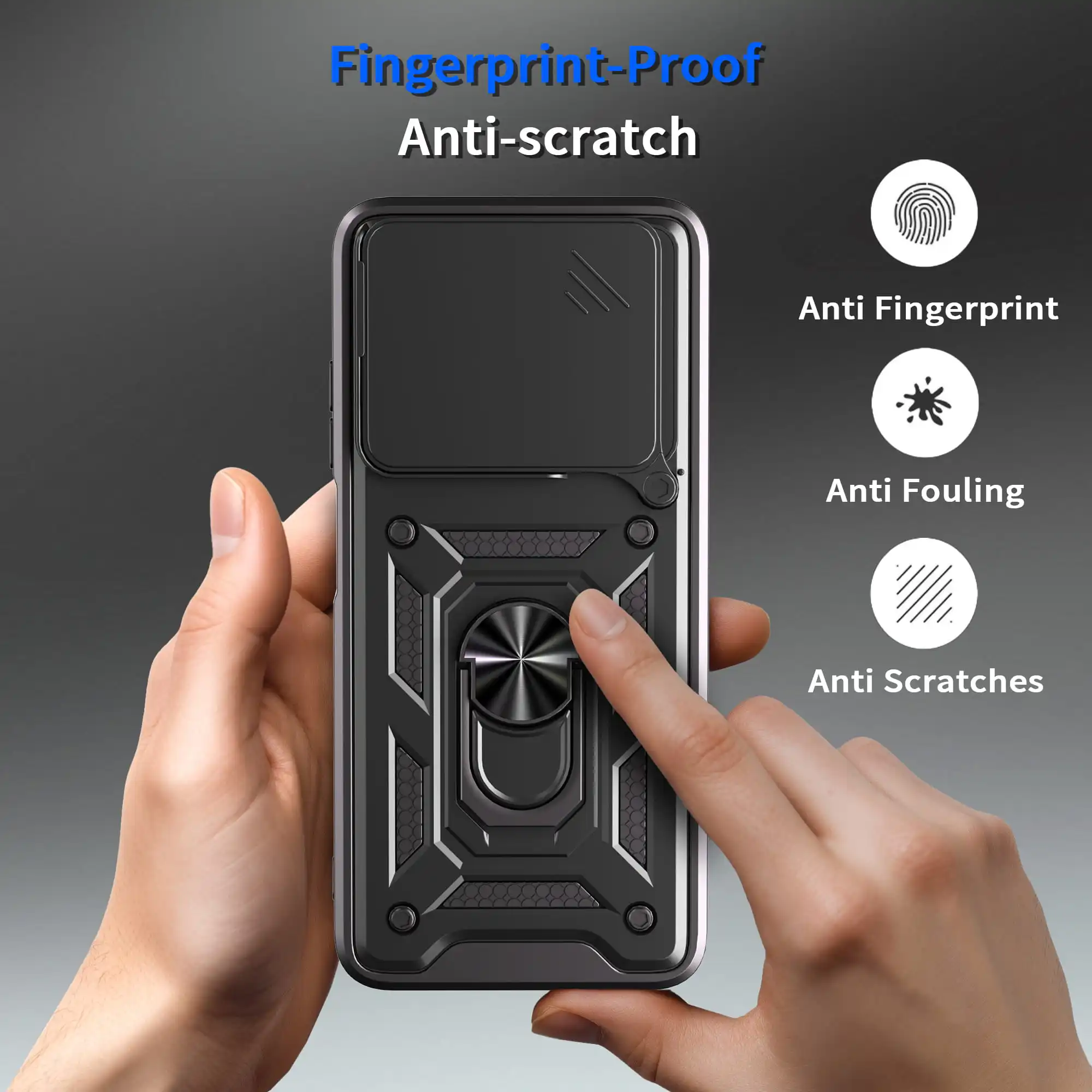 Case for itel A90 Slide Camera Protect Stand Phone Shell Funda for A70 Cover