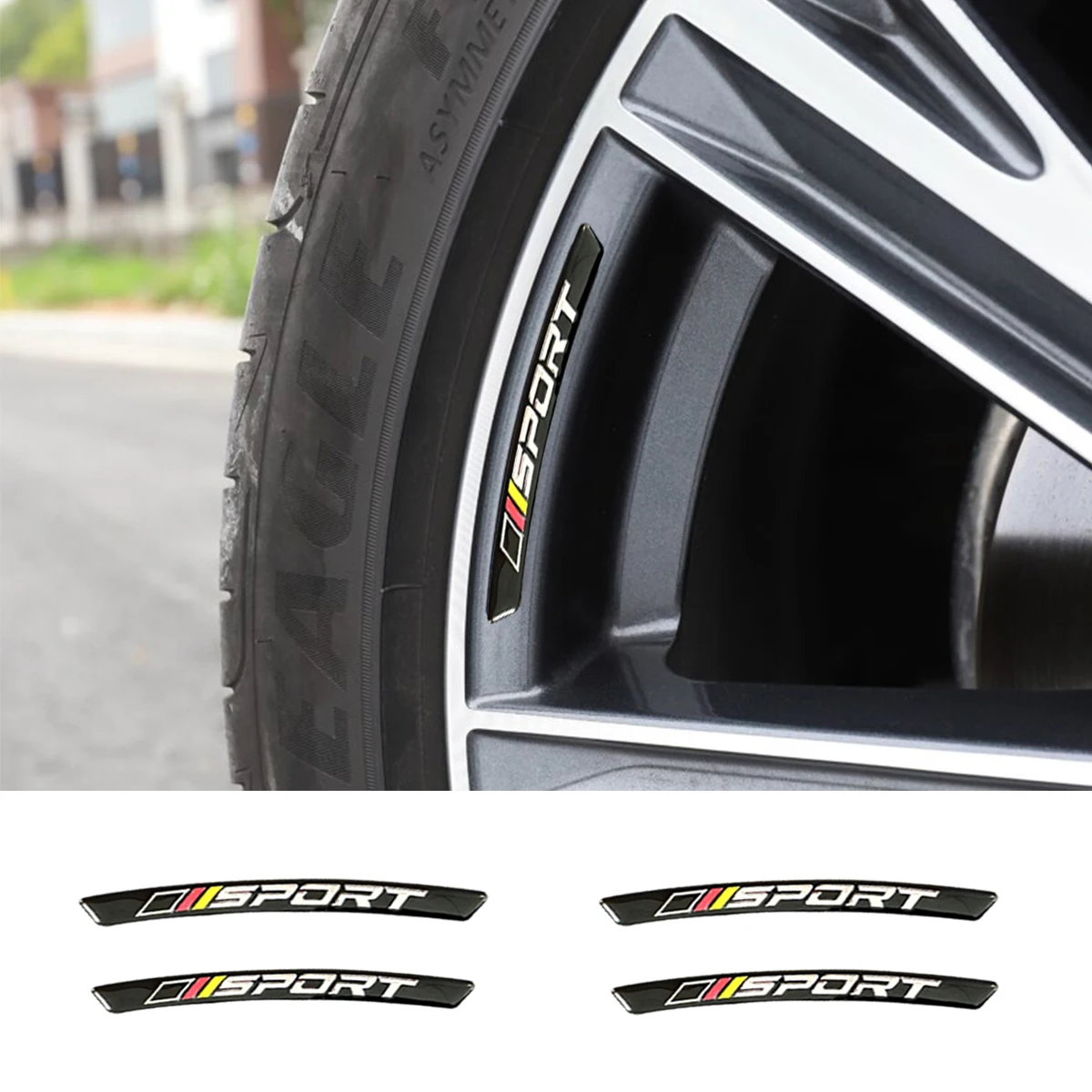 

4pcs Aluminium Alloy Sport Emblem Car Wheel Hub Stickers For Audi BMW Mercedes Benz For VW Ford