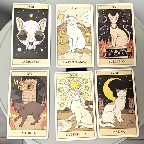 Cats Rule The Earth Tarot 78-Card Deck for The Feline-Obsessed Spanish Edition 10.3*6cm