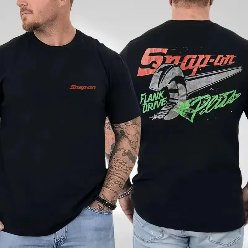 2026 Y2K Unisex Vintage Snap-On Tools Graphic T-shirt, Flank Drive Plus Print Classic Tool Theme Cotton Casual Short Sleeve Tops