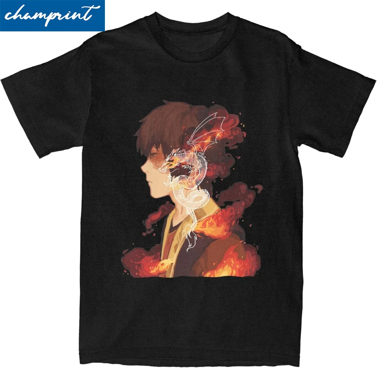 Funny Avatar The Last Airbender Zuko T-Shirt Men 100%Cotton Short Sleeve Round Neck Summer Tops