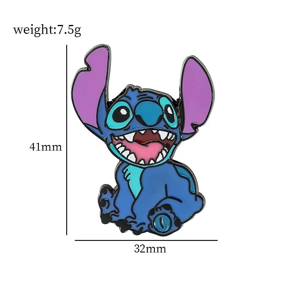 2pcs Disney Stitch Pins Brooch Set Gift Cosplay Cute Stitch Enamel Lapel Pin Clothing Backpack Decoration DIY Accessories