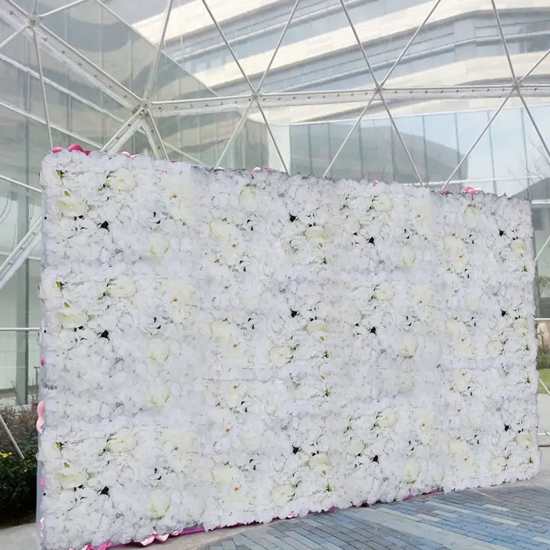 6Pcs Artificial Silk Flower Wall Panel 3D Flower Backdrop for Party Wedding Photography Venue Outdoor Decoration