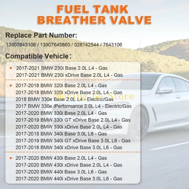 

B5XD Дыхательные клапаны топливных баков на 2016-2021 годы 230i 340i 430i 440i M240i 13907643106