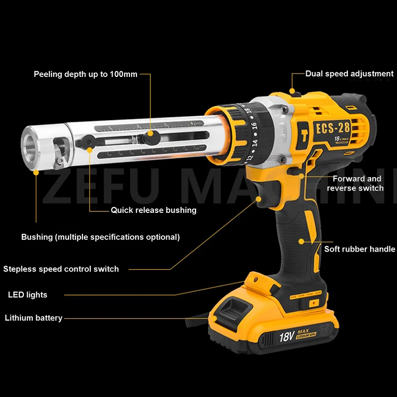 Portable Rechargeable Electric Wire Stripping Machine Fast Single Strand Cable Stripper Stripping Pliers ECS-28