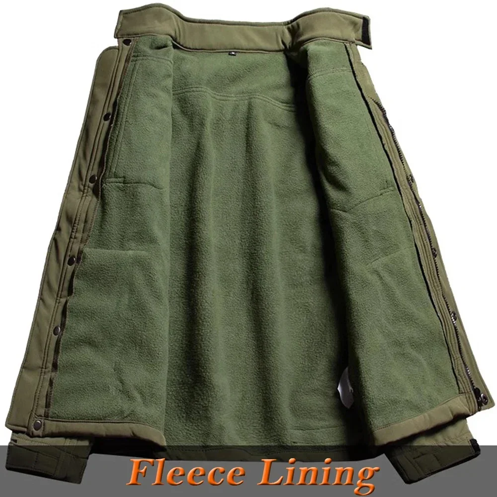 À prova de vento à prova dwindproof água terno motociclista dos homens jaqueta tática calças define inverno pele tubarão militar casca macia uniforme casacos lã quente