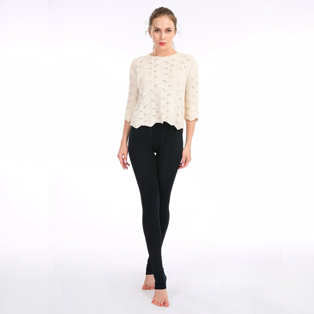 Damen-Perlen-Samt-Leggings mit Fleecefutter, dicke warme einteilige Thermohose für Herbst und Winter, dehnbare Damen-Unterhose. – Detail 21