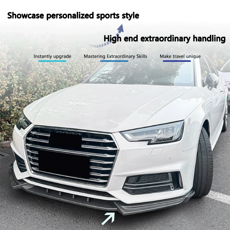 Car Front Shovel Front Bumper Lip Chin For Audi A4 S4 B9 Sline 2017-2019 Car Front Spoiler Diffuser BodyKit Auto Part