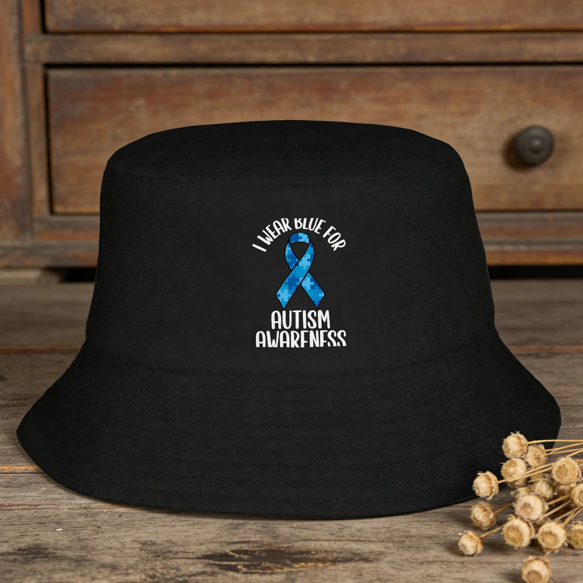 Autism Awareness  Blue Autism  Bucket Hat  Hip Hop Fisherman Caps For Couple Vintage Hunting Sun Hats Soft Fold Graphic Cap