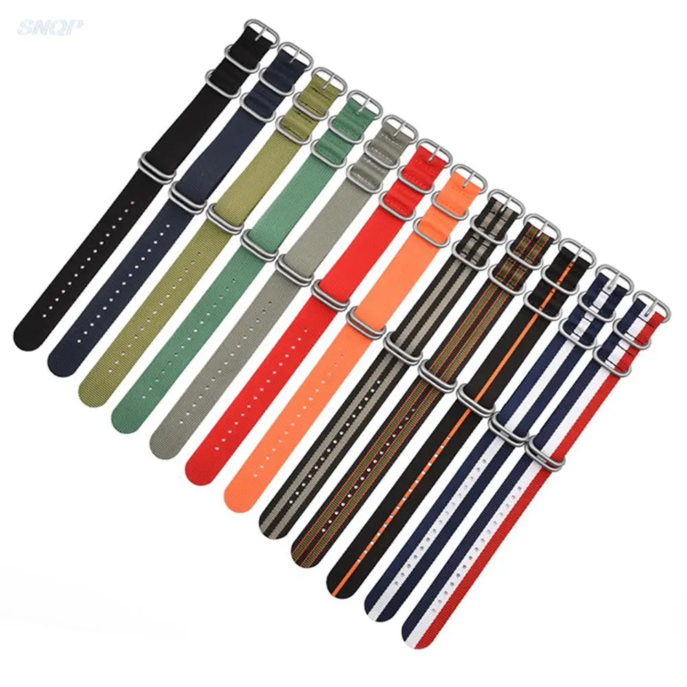 Heavy Duty Nylon Canvas Watch Strap 20mm 22mm Men Women Sport Wrist Bracelet Ring Buckle Band for Omega Seiko Casio