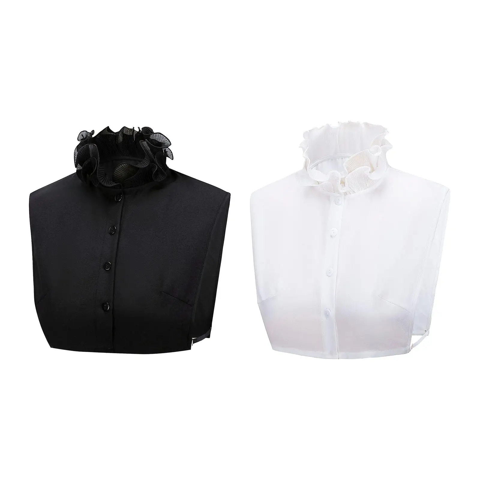 

Women Detachable Collar Ruffled Neck Elegant Fashion Half Shirt Top Collar for Apparel Shirt Clothing Accessories Dress Ladies