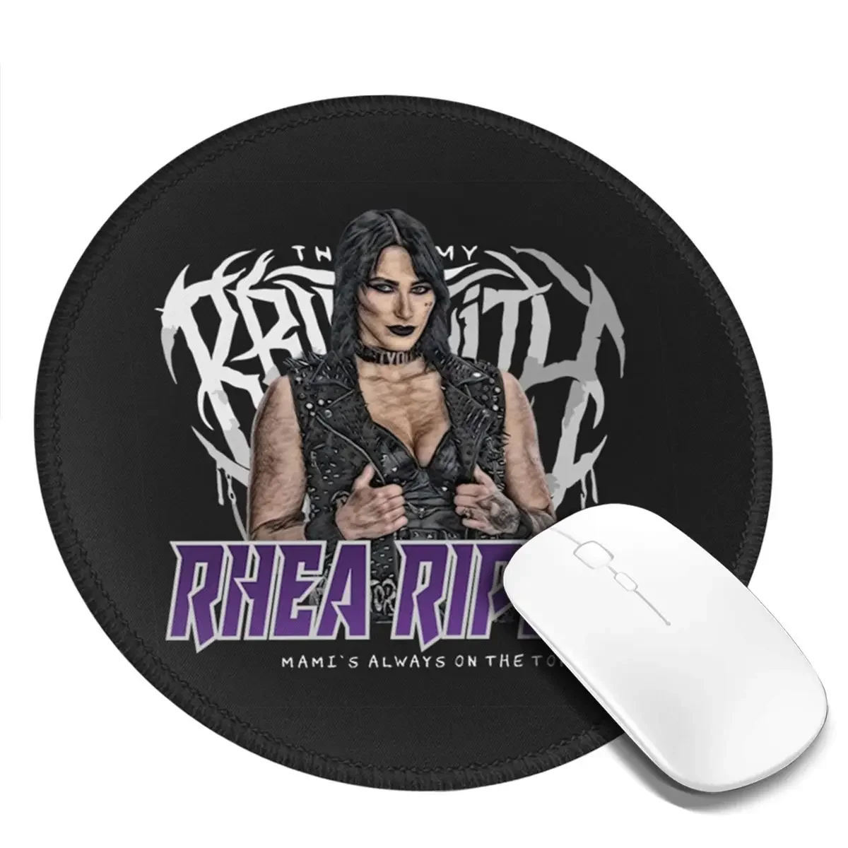 Rhea Ripley Mami's On Top Round Mouse Pad Computer Keyboard Mouse Mat Gamer Laptop Desk Mat Office Table Mats