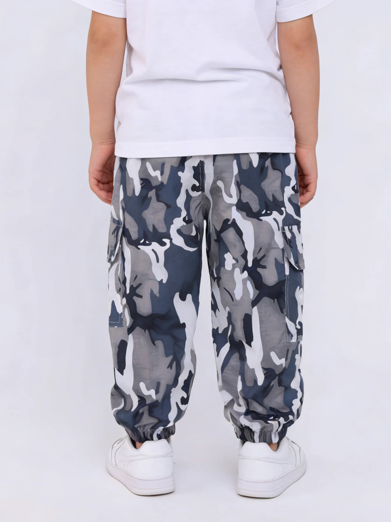 Boys Camo Cargo Pants Kids Multi Pocket Camouflage Joggers Children Elastic Cuffs Casual Trousers 2026 New